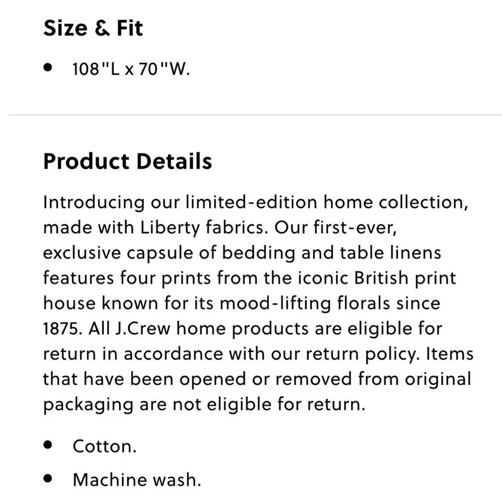 NWT J. Crew Liberty Print Tablecloth - Picture 6 of 6